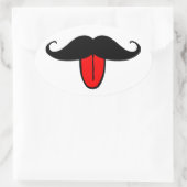 Sticker Ovale Moustache drôle (Sac)