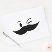 Sticker Ovale Moustache Kinky (Enveloppe)