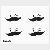 Sticker Ovale Moustache Kinky (Feuille)