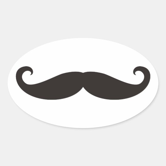 Sticker Ovale Moustache / Moustache / Schnurrbart (Devant)