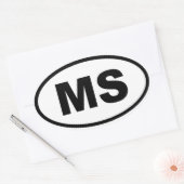 Sticker Ovale MS Mississippi (Enveloppe)