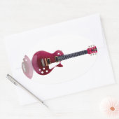 Sticker Ovale Music Notes Chaînes Guitare Peace Love Destiny Art (Enveloppe)