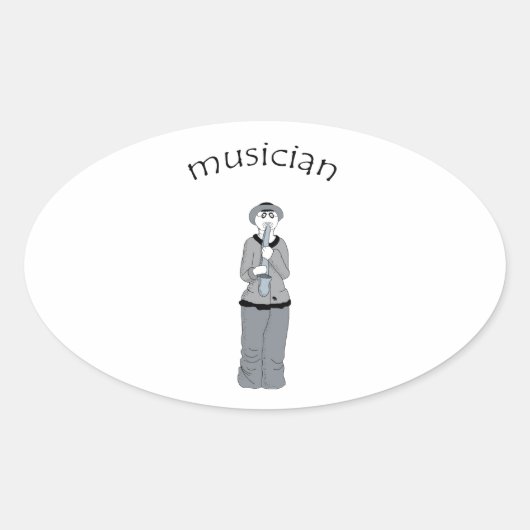 Sticker Ovale musicien (Devant)