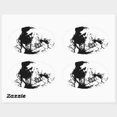 Sticker Ovale Musique (Feuille)