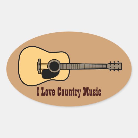 Sticker Ovale Musique country (Devant)