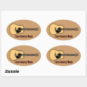 Sticker Ovale Musique country (Feuille)