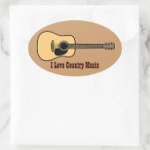 Sticker Ovale Musique country (Sac)