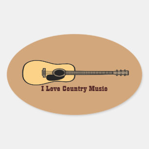 Sticker Ovale Musique country