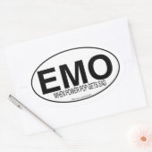Sticker Ovale Musique Emo Euro Style Décal Oval Slogan (Enveloppe)