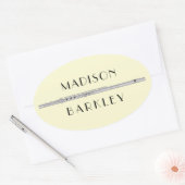 Sticker Ovale Musique flûte Musique Musique (Enveloppe)