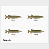 Sticker Ovale Musky (muskellunge) (Feuille)