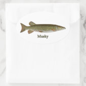 Sticker Ovale Musky (muskellunge) (Sac)