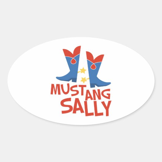 Sticker Ovale Mustang Sally (Devant)