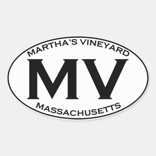 Sticker Ovale MV - Massachusetts des vignobles de Martha (Devant)
