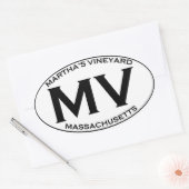 Sticker Ovale MV - Massachusetts des vignobles de Martha (Enveloppe)