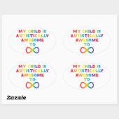 Sticker Ovale My Child Autistically (Feuille)