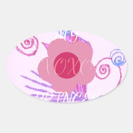Sticker Ovale My Little Princess : Baby Pink Vector Inspirationa (Devant)