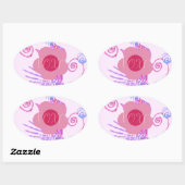 Sticker Ovale My Little Princess : Baby Pink Vector Inspirationa (Feuille)