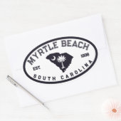 Sticker Ovale Myrtle Beach Caroline du Sud Drapeau Carte Souveni (Enveloppe)