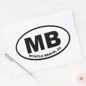 Sticker Ovale Myrtle Beach MB (Enveloppe)