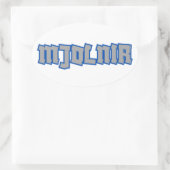 Sticker Ovale Mythologie de Mjolnir Norse (Sac)