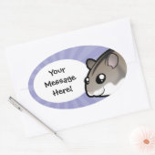 Sticker Ovale Nain de dessin animé Hamster (Enveloppe)