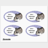 Sticker Ovale Nain de dessin animé Hamster (Feuille)
