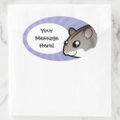 Sticker Ovale Nain de dessin animé Hamster (Sac)