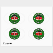 Sticker Ovale Nairobi Kenya (Feuille)
