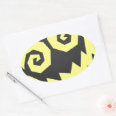 Sticker Ovale NALGames fou dans le visage noir + jaune (Enveloppe)