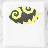 Sticker Ovale NALGames fou dans le visage noir + jaune (Sac)