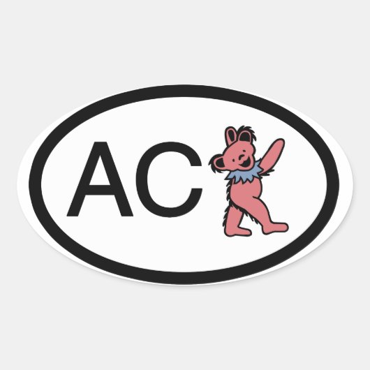 Sticker Ovale Nantucket ACK Ours dansant (Devant)