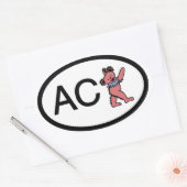 Sticker Ovale Nantucket ACK Ours dansant (Enveloppe)