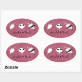Sticker Ovale Narwhal plus Panda ! (Feuille)