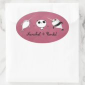Sticker Ovale Narwhal plus Panda ! (Sac)