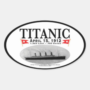 Sticker Ovale Navire fantôme Titanic Chaussures ovales (frontièr