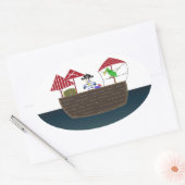 Sticker Ovale Navire Pirate (Enveloppe)
