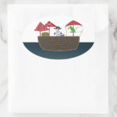 Sticker Ovale Navire Pirate (Sac)