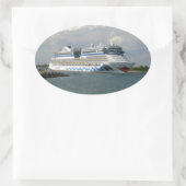 Sticker Ovale Navire souriant (Sac)