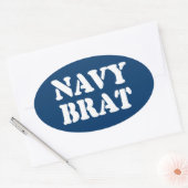 STICKER OVALE NAVY BRAT (Enveloppe)