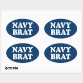 STICKER OVALE NAVY BRAT (Feuille)