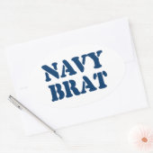 STICKER OVALE NAVY BRAT (Enveloppe)