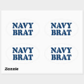 STICKER OVALE NAVY BRAT (Feuille)