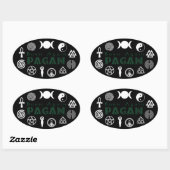 Sticker Ovale Né à nouveau Pagan (Feuille)
