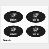 Sticker Ovale Ne déconnez pas avec moi (Feuille)