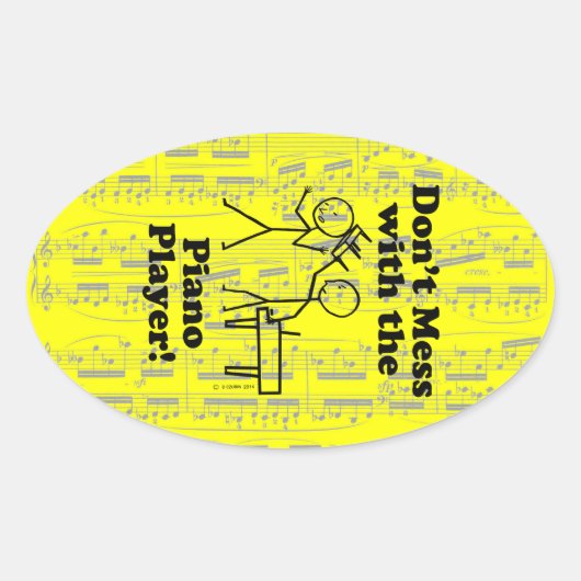Sticker Ovale Ne manquez pas avec l'Autocollant ovale du Piano P (Devant)