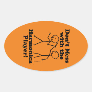 Sticker Ovale Ne manquez pas l'Autocollant ovale Harmonica Playe