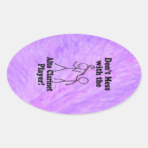 Sticker Ovale Ne manquez pas le joueur Alto Clarinet Oval Stic