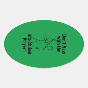 Sticker Ovale Ne manquez pas le joueur Alto Clarinet Oval Stic