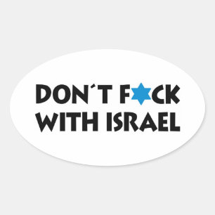 Sticker Ovale Ne touchez pas à Israël - Fierté de l'État juif